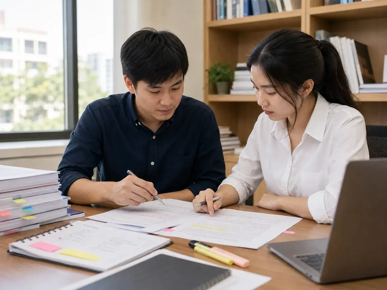 นักวิจัยไทยสองคนตรวจร่างบทความและไฮไลต์ประเด็นก่อนอนุมัติใน ResearchOS